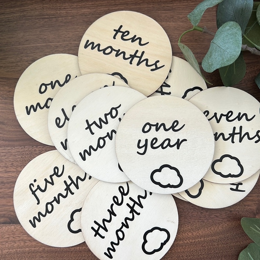 Baby Milestone wood discs